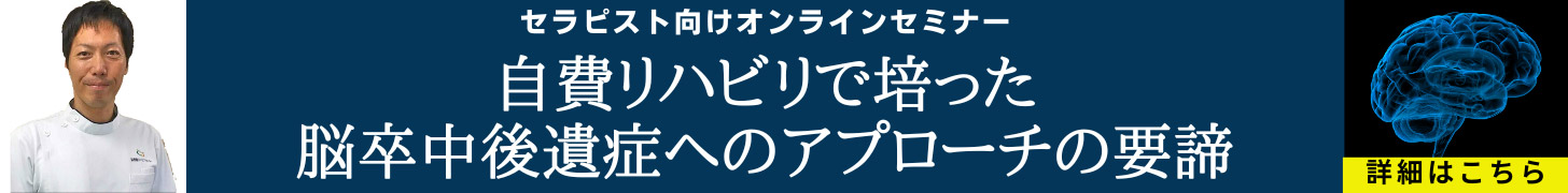 セラピスト向けオンラインセミナー 自費リハビリで培った脳卒中後遺症へのアプローチの要諦