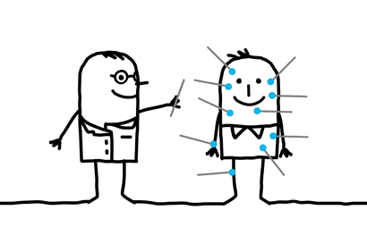 意外と知らない、鍼灸の効果をレクチャーしているイラスト画像