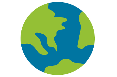 世界に飛躍した鍼治療をイメージする地球のイラスト画像