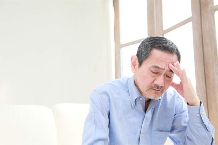 脳梗塞の症状に苦しむ方のイラスト画像